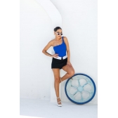 Cropped modal Alça Trança - Azul Bic
