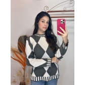 Blusa Jacquar Pipoca - Grafite