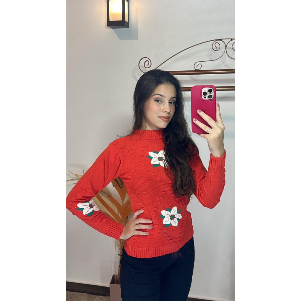 Blusa modal Flor - Laranja