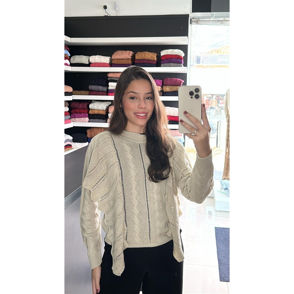 Blusa Babado - Areia