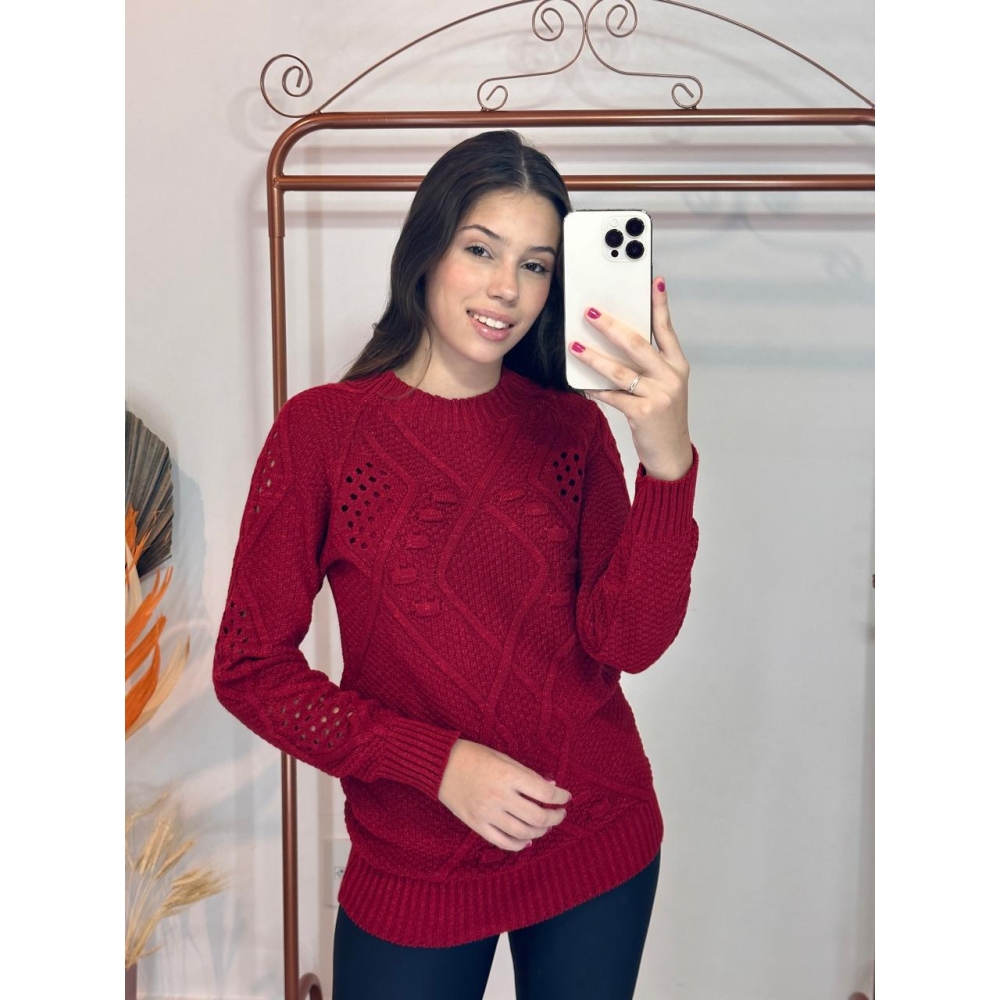 Blusa Aline No Rayon - Vermelho