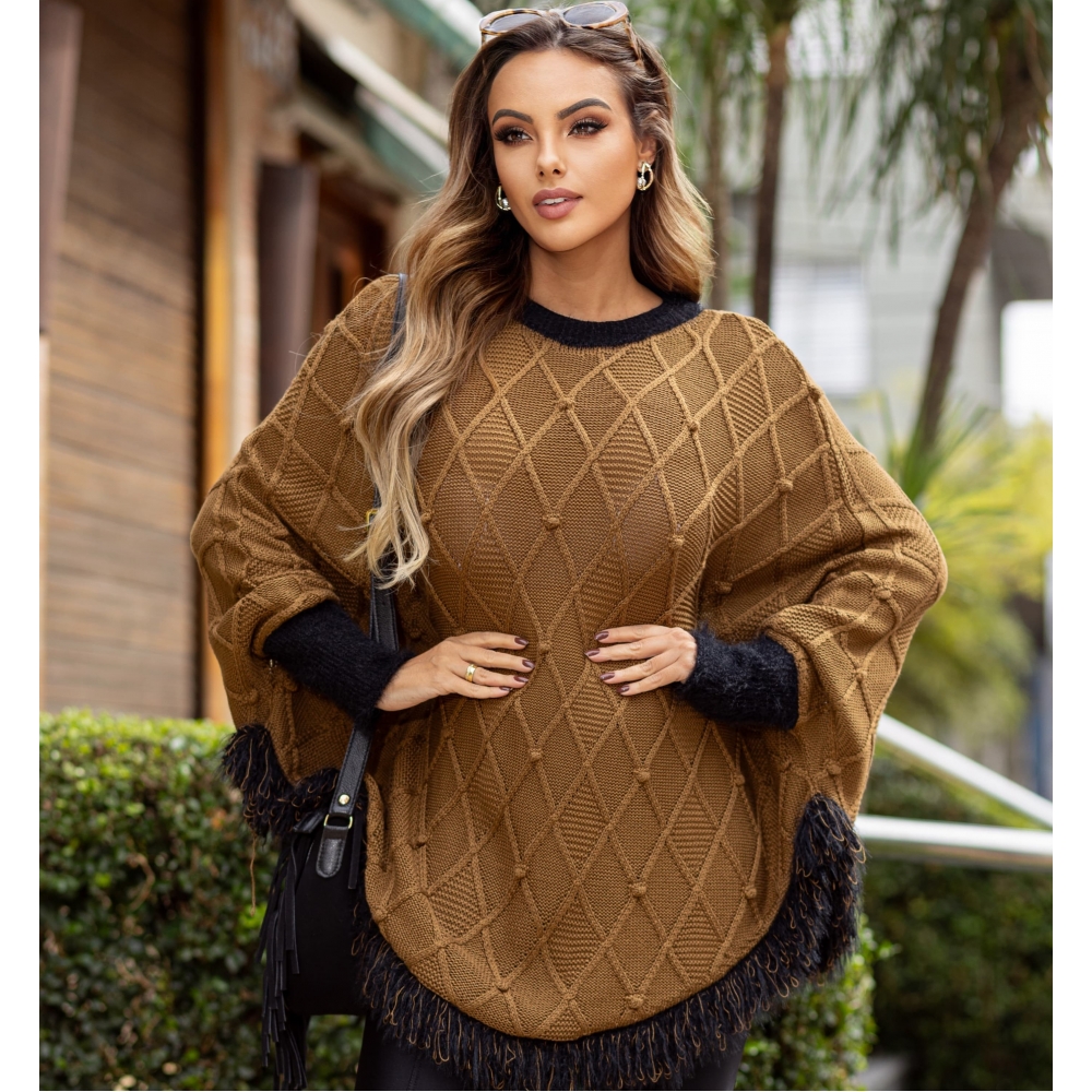Poncho Jade - Couro