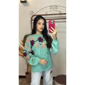 Blusa Flor - Verde Agua